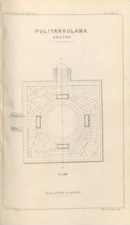 Plate "F". Puliyankulama. Dágaba. Plan