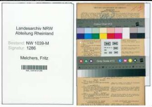 Entnazifizierung Fritz Melchers , geb. 02.09.1885 (Buchhalter)