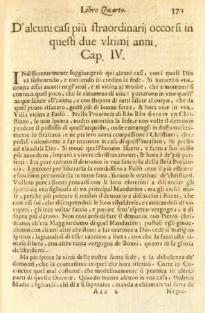 Cap. IV. D'alcuni casi più straordinarij occorsi in questi due ultimi anni