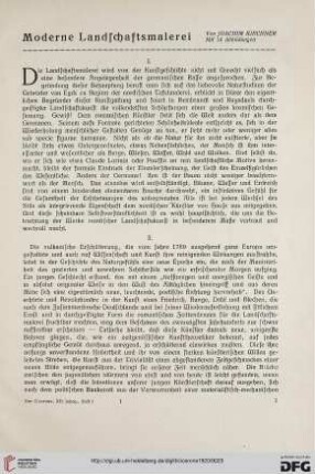 12.1920: Moderne Landschaftsmalerei