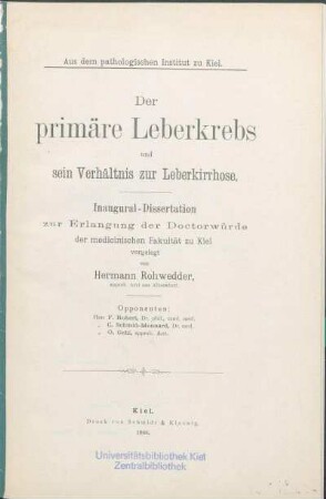Der primäre Leberkrebs und sein Verhältnis zur Leberkirrhose