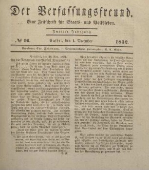 № 96. Cassel, den 1. December 1832.