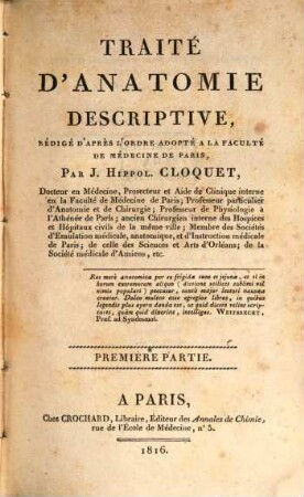 Traité d'anatomie descriptive, 1