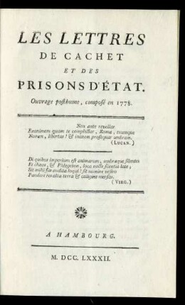 Tome Second: Des Prisons D'État