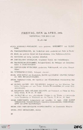 Freitag, den 24. April 1936, Vormittags von 10 Uhr ab (Nr. 471-940)