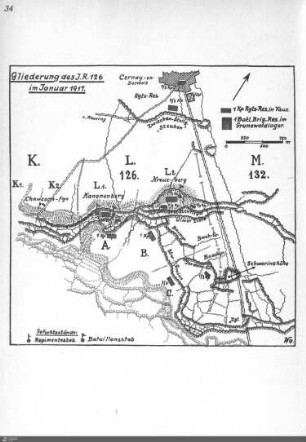 Gliederung des I.R.126 im Januar 1917.