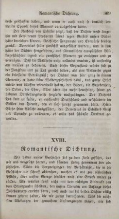 XVIII. Romantische Dichtung