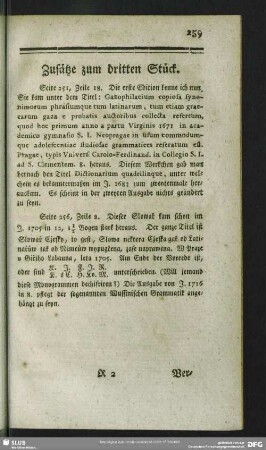 Zusätze zum dritten Stück
