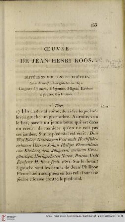 Oeuvre de Jean Henri Roos