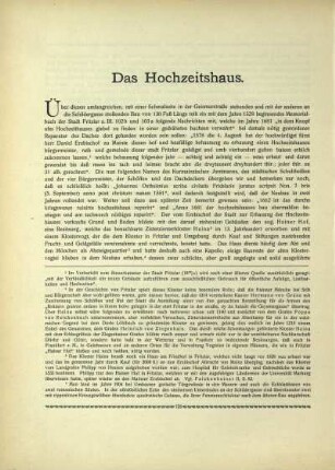 Das Hochzeitshaus
