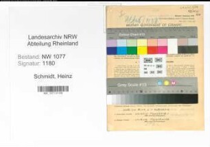 Entnazifizierung Heinz Schmidt , geb. 29.09.1915 (Polizist)