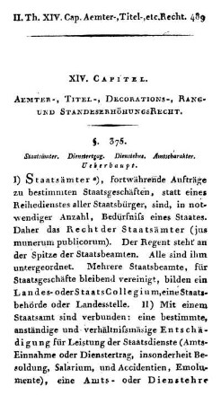 XIV. Capitel. Aemter-, Titel-, Decorations-, Rang- Und Standeserhöhungsrecht.