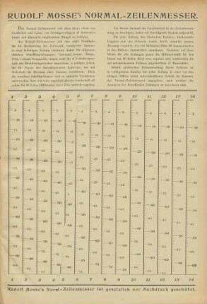 Rudolf Mosse's Normal-Zeilenmesser