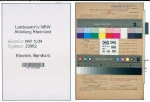 Entnazifizierung Bernhard Eberlein , geb. 12.04.1890 (Schreiner)