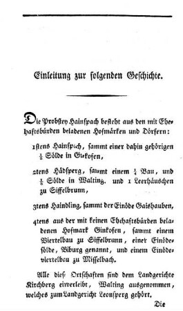 Einleitung zur folgenden Geschichte.