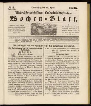 No 2. Donnerstag den 10. April 1845