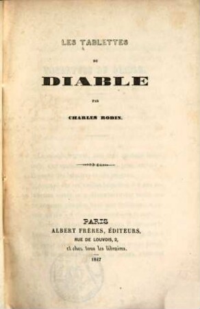Les tablettes du diable