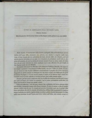 Notizie Ed Osservazioni Sulla Geo-Fauna Sarda Memoria Seconda. Risultamento di ricerche fatte in Sardegna nella primavera del 1882
