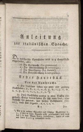 Anleitung zur italiänischen Sprache. Erstes Hauptstück.