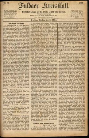 Ausgabe vom Dienstag, den 14. März 1882.