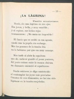 ¡La Lágrima! : Pasillo ecuatoriano