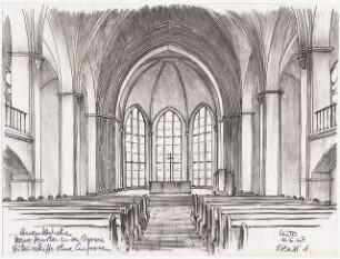 Evangelische Auenkirche, Berlin-Wilmersdorf Umbau: Seitenschiffe ohne Emporen