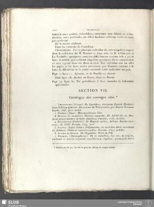 Section VII. Catalogue des ouvrages cités
