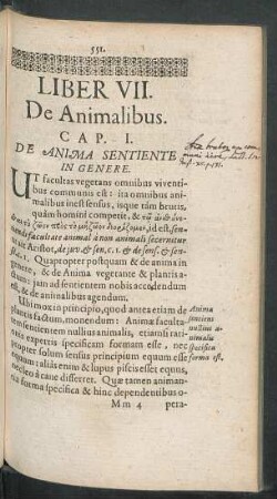 Liber VII. De Animalibus