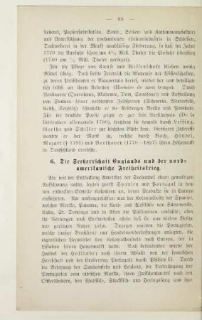 6. Die Seeherrschaft Englands und der nordamerikanische Freiheitskrieg