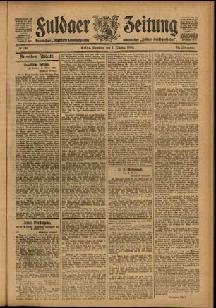Zweite Ausgabe vom Samstag, den 07. Oktober 1905.