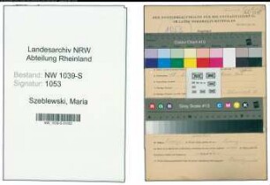 Entnazifizierung Maria Szeblewski , geb. 18.02.1912 ()