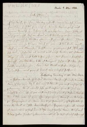 Brief von Wilhelm Christoph Friedrich Arnold an Nikolaus Ludwig Arnold und Marie Dorothea Juliane Ernst