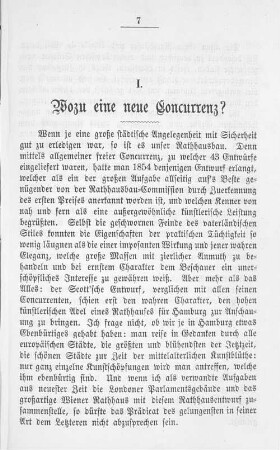I. Wozu eine neue Concurrenz?