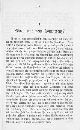 I. Wozu eine neue Concurrenz?