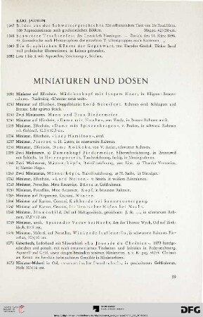 Miniaturen und Dosen (Nr. 1051-1091)