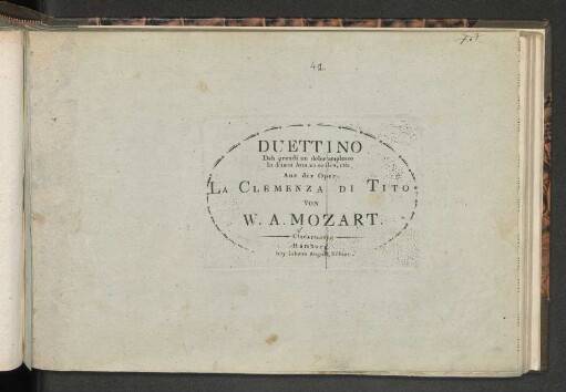 Duettino : deh prendi un dolce amplesso ... aus der Oper La Clemenza di Tito
