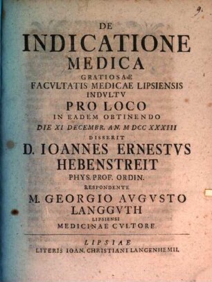 De indicatione medica
