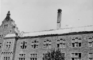 Zerstörungen Zweiter Weltkrieg - Luftangriff auf Karlsruhe am 02./03.09.1942. LS-Revier VI. Gutenbergschule - LS-Schule West I