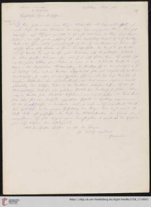 Brief von Georg Gottfried Gervinus an Johann Friedrich Minssen