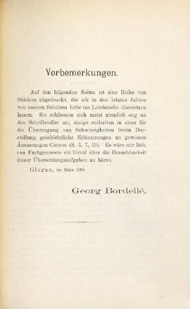 Aufgaben zum Übersetzen ins Lateinische im Anschluss an Cicero