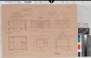 Velen (Velen) Schloß Neubau des Archivgebäudes Blatt 51 Autogarage: Grundrisse, Ansichten, Schnitte 1927 1 : 50/100 46 x 67 Pause Franz Schneider, Architekt Landsberg-Velen Nr. 24