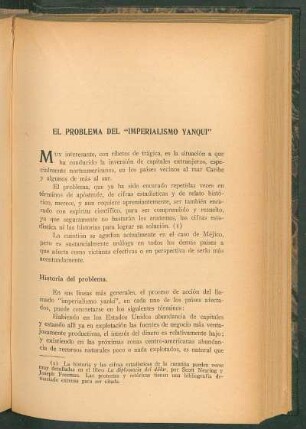 El problema del "Imperialismo Yanqui"