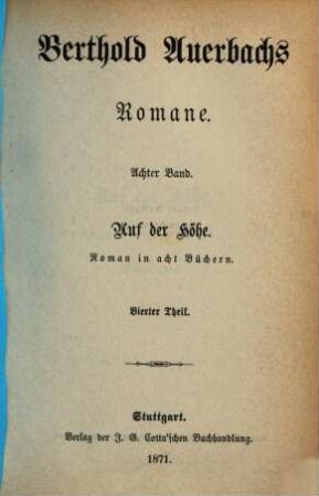 Berthold Auerbachs Schriften, 2. Serie. Romane