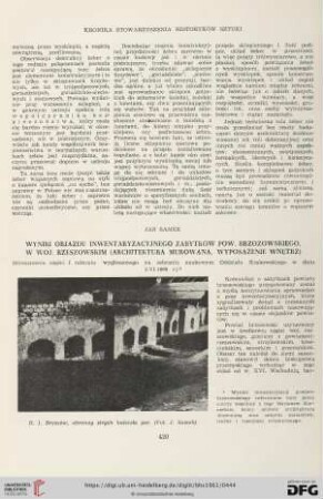 Wyniki objazdu inwentaryzacyjnego zabytków pow. brzozowskiego, w woj. rzeszowskim (architektura murowana, wyposażenie wnętrz) : (Streszczenie części i referatu wygłoszonego na zebraniu naukowym Oddziału Krakowskiego w dniu 2.VI.1959 r.)