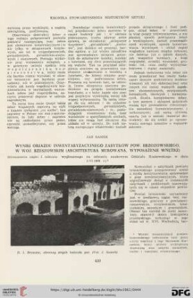Wyniki objazdu inwentaryzacyjnego zabytków pow. brzozowskiego, w woj. rzeszowskim (architektura murowana, wyposażenie wnętrz) : (Streszczenie części i referatu wygłoszonego na zebraniu naukowym Oddziału Krakowskiego w dniu 2.VI.1959 r.)