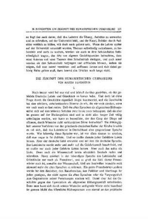 Die Zukunft des humanistischen Gymnasiums
