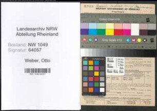 Entnazifizierung Otto Weber , geb. 08.07.1920 (Schlosser)