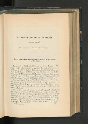 La mission du golfe de Guinée, par le lieutnant Duroc.