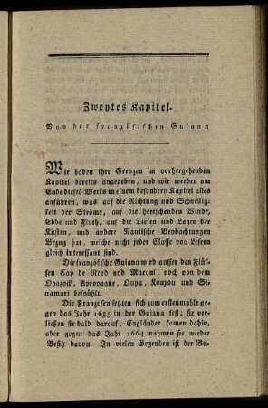 Zweytes Kapitel. Von der französischen Guiana