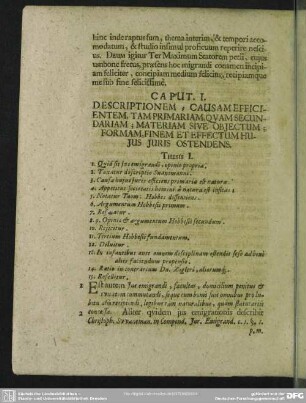 Caput I. Descriptionem, Causam Efficientem, Tam Primariam, Quam Secundariam; Materiam Sive Obiectum; Formam, Finem Et Effectum Huius Iuris Ostendens